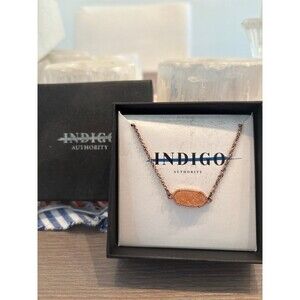 Indigo Authority Mika Peach Quartz Chain Bracelet sparkly sliding clasp gold